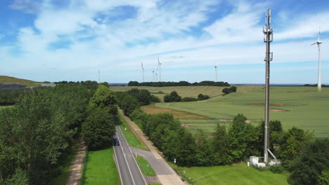 A-5G-radio-mast-stands-in-the-middle-of-green-nature