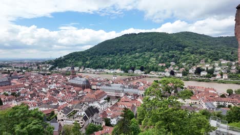 Casco-Antiguo-De-Heidelberg-Con-Neckar,-Baden-wuerttemberg,-Alemania