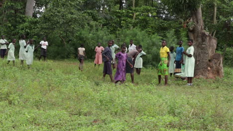 African-Children-Playing-With-A-Ball-In-An-Rural-Village-In-Africa