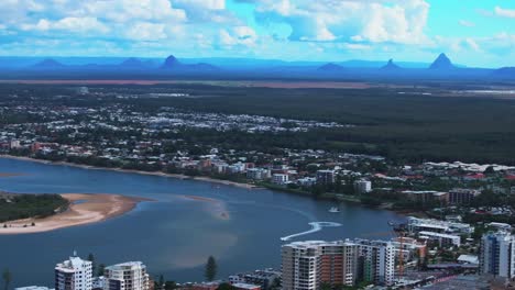 Casa-De-Cristal-Montañas-Bribie-Isla-Reyes-Playa-Sol-Costa-Aéreo-Zumbido-Jet-Ski-Barco-Verano-Otoño-Invierno-Australia-Australiano-Australiano-Maravilloso-Bonitas-Arenoso-Queensland-Caloundra-Abajo-Movimiento