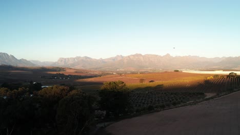 Sonnenuntergang-In-Stellenbosh,-Südafrika