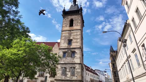 New-Town-Hall-in-Prague,-Old-Tower