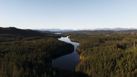 Morning-Light-on-Snowy-Nimpkish-Mountains-and-Lake