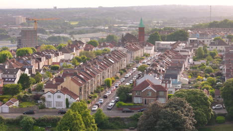 Residential-neighbourhood-and-streets-lined-with-cars-in-south-Bristol