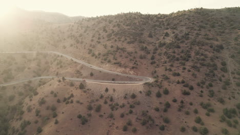 Zaamin-National-Park's-aerial-view-shows-a-road-winding-through-valley