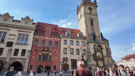 Prague-Astronomical-Clock,-popular,-famous-tourist-place