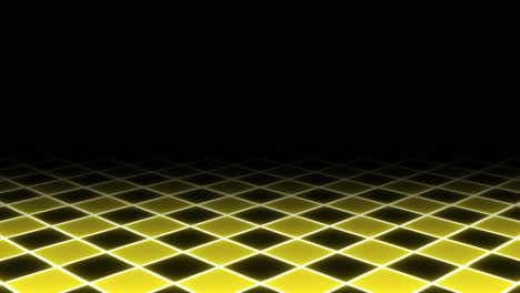 An-animation-of-flying-over-a-dynamic,-neon-lit-checkered-floor-with-pulsating-hues-that-switch-from-pink-to-blue-to-green,-evoking-a-retro-futuristic-1980s-vaporwave-ambiance