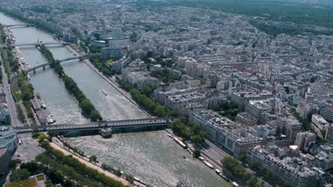 Luftaufnahme-Von-Paris-Und-Der-Seine-Vom-Eiffelturm-Aus