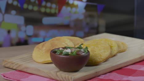 Sopaipillas-and-Pebre-fiestas-patrias-Chile-kitchen-chilean-flag