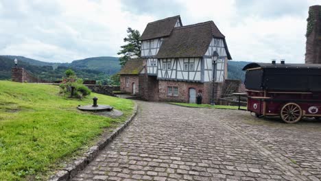 Walking-around-the-Hirschhorn-castle-at-river-Neckar-Germany