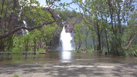 Tropical-River-With-Powerful-Cascades-In-The-Background-In-Australia