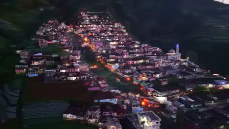 Beautiful-morning-dawn-view-of-Nepal-Van-Java-Village-in-slightly-foggy-weather