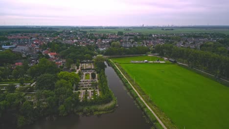 Flying-over-the-village-of-Strijen-in-the-Netherlands