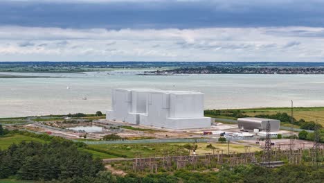 Bradwell-Nuclear-Power-Station,-industrial-facility-and-infrastructure-time-lapse