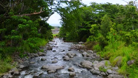 Wailuku-River-Stream-Flowing-Down-Happy-Valley,-Iao-Valley,-Maui