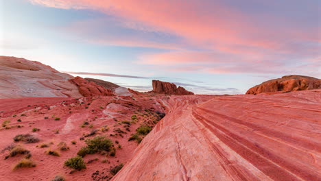 Feuerwellental-Des-Valley-Of-Fire-State-Park-In-Der-Abenddämmerung-Im-Clark-County,-Nevada