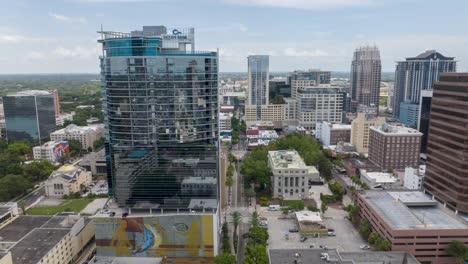 Downtown-Orlando,-financial-district-skyscrapers