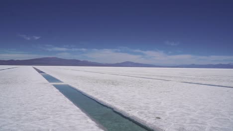 Landscape-in-white-desert-of-Salinas-Grandes-salt-flat,-Jujuy,-Argentina