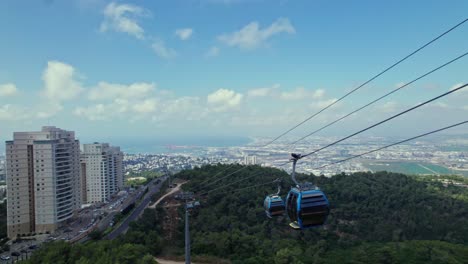 Teleférico-En-Haifa,-Israel