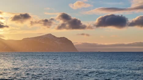 Aerial-view-of-Lofoten-Islands-beautiful-landscape-during-winter