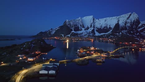 Luftaufnahme-Der-Lofoten-Inseln,-Wunderschöne-Landschaft-Im-Winter