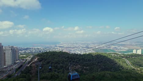 Teleférico-En-Haifa,-Israel