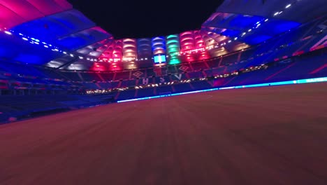 FPV-Drohne-Im-HSV-Hamburg-Stadion-Bei-Nacht-Mit-Lichtshow