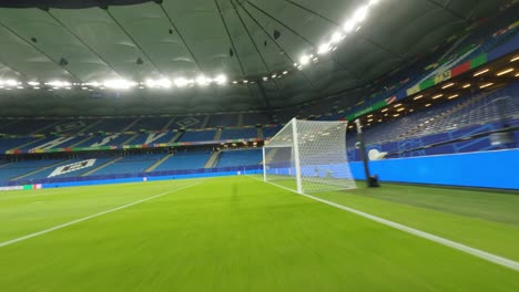 Fpv-Drone-Uefa-Euro2024-Hamburgo-Hsv-Stadion-Luces-De-Inundación-Asientos-Vacíos