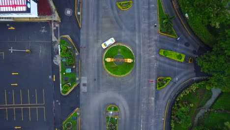 beautiful-aerial-view-with-drone-of-the-Shangrila-roundabout-on-the-city-of-Cordoba,-Veracruz,-Mexico