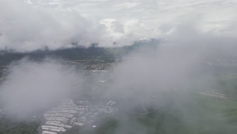 High-aerial-establishing-shot-of-rural-Monterrey-in-Mexico-on-a-sunny-day