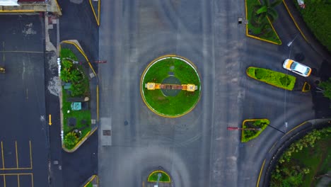 beautiful-aerial-view-with-drone-of-the-Shangrila-roundabout-on-the-city-of-Cordoba,-Veracruz,-Mexico