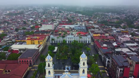 beautiful-aerial-view-with-drone-of-the-historical-Center-on-the-city-of-Cordoba,-Veracruz,-Mexico