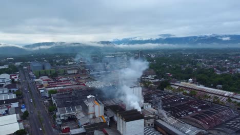 beautiful-aerial-view-with-drone-of-the-industrial-zone-on-the-city-of-Cordoba,-Veracruz,-Mexico