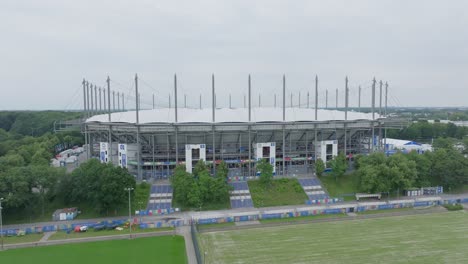 Disparo-Exterior-Con-Drone-Hsv-Hamburgo-Estadio-De-Fútbol