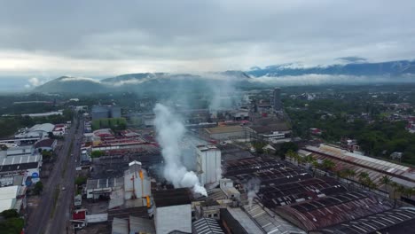 beautiful-aerial-view-with-drone-of-the-industrial-zone-on-the-city-of-Cordoba,-Veracruz,-Mexico