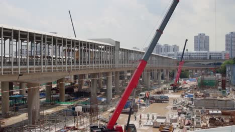 Vista-Del-Sitio-De-Construcción-En-Curso-Del-Centro-De-Transporte-En-Singapur.