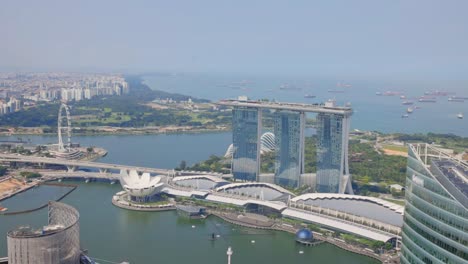 Aerial-View-Footage-of-the-Marina-Bay-Sands-in-Singapore-City-Skyline