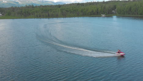 Wave-runner-on-lake-in-Alaska-having-fun