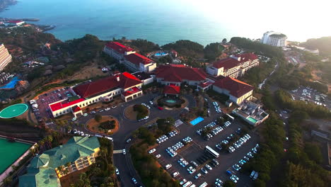 Corea,-Vista-De-Drones-Del-Hotel-Shilla-De-La-Isla-De-Jeju