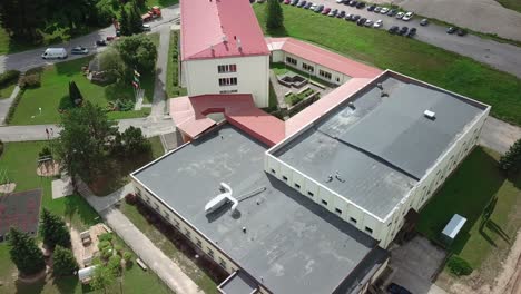 Roof-top-of-Elementary-School-building,-Latvia