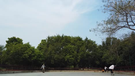 Skateboarding-on-a-flat-ground