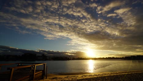 Time-lapse-of-the-sun-setting-over-Budds-Beach-on-the-Gold-Coast-of-Australia