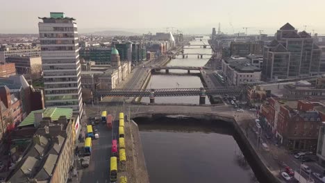 Aerial-footage-of-Liffey-river-and-Rosie-Hackett-bridge