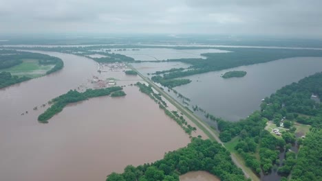 Inundación-Histórica-Río-Arkansas-2019-Fotografía-Cenital-De-Levy-Road