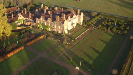 Aerial-view-of-Godinton-House-and-gardens,-Ashford,-Kent,-UK