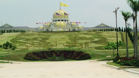 Early-morning-view-of-the-Istana-Negara,-Jalan-Tuanku-Abdul-Halim-national-palace-of-Kuala-Lumpur,-Malaysia