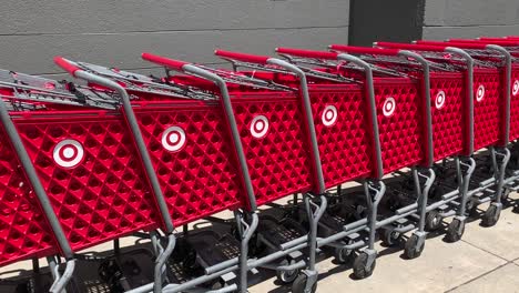 Red-Target-shopping-carts-outside-of-a-newly-renovated-Target-retail-store-in-Saratoga,-California