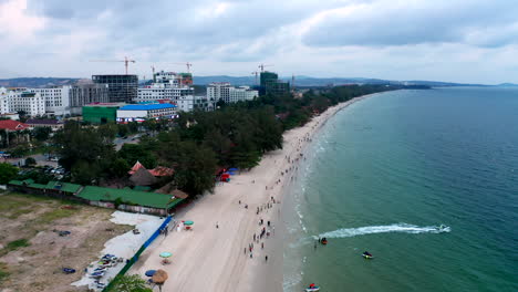 Aerial-drone-footage-showing-a-panoramic-view-of-Sihanoukville-in-Cambodia