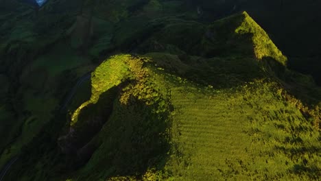 Drone-footage-of-"Rocha-dos-Bordões"-in-Flores-Azores-Island