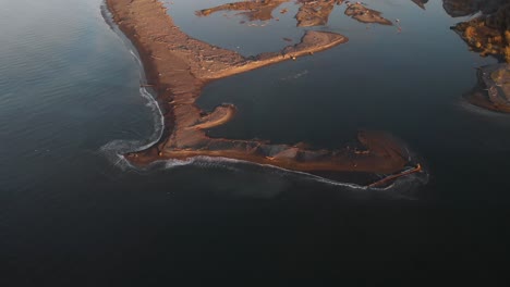 Aerial-overhead-shot-above-the-coastline-of-Port-Townsend-Washington